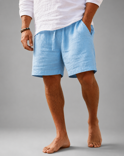 Men's Cotton Linen Blend Shorts | Relaxed Fit Casual Summer Wear