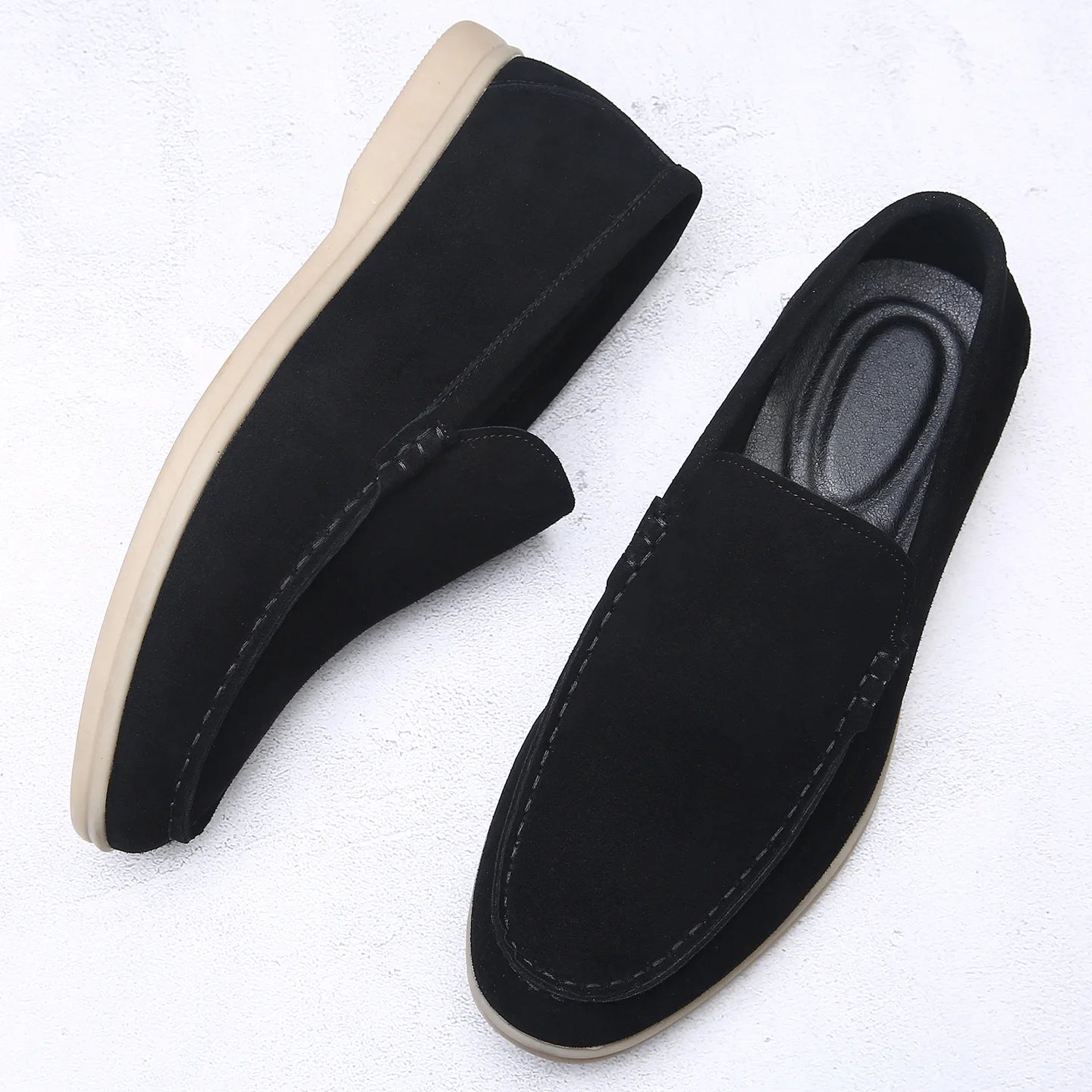 Men's Cow Suede Loafers – Breathable Construction for Business Casual 0