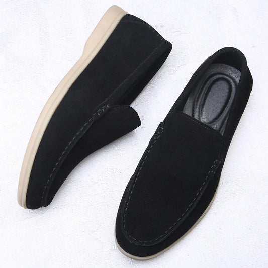 Men's Cow Suede Loafers – Breathable Construction for Business Casual 0