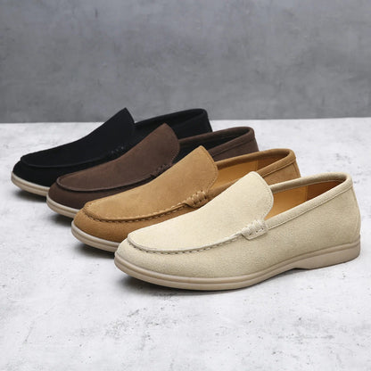 Men's Cow Suede Loafers – Breathable Construction for Business Casual 1