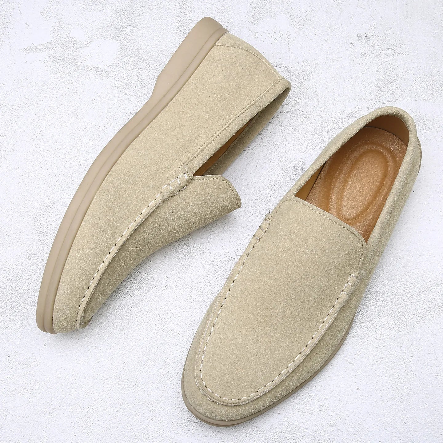 Men's Cow Suede Loafers – Breathable Construction for Business Casual 4