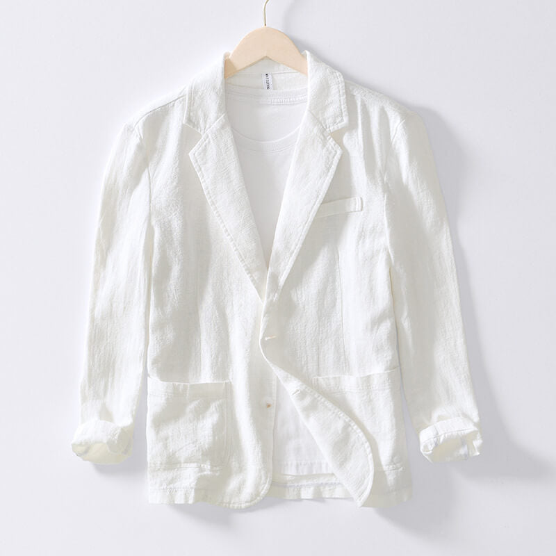 Men's Lightweight Linen Blazer – Breathable Slim Fit for Summer 0