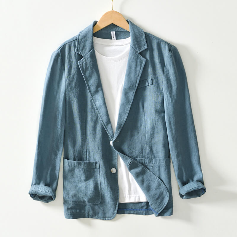 Men's Lightweight Linen Blazer – Breathable Slim Fit for Summer 2
