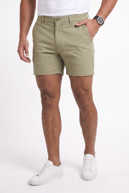 Men's Stretch Cotton Chino Shorts – Muscle Fit, Tapered Above-Knee Cut 12