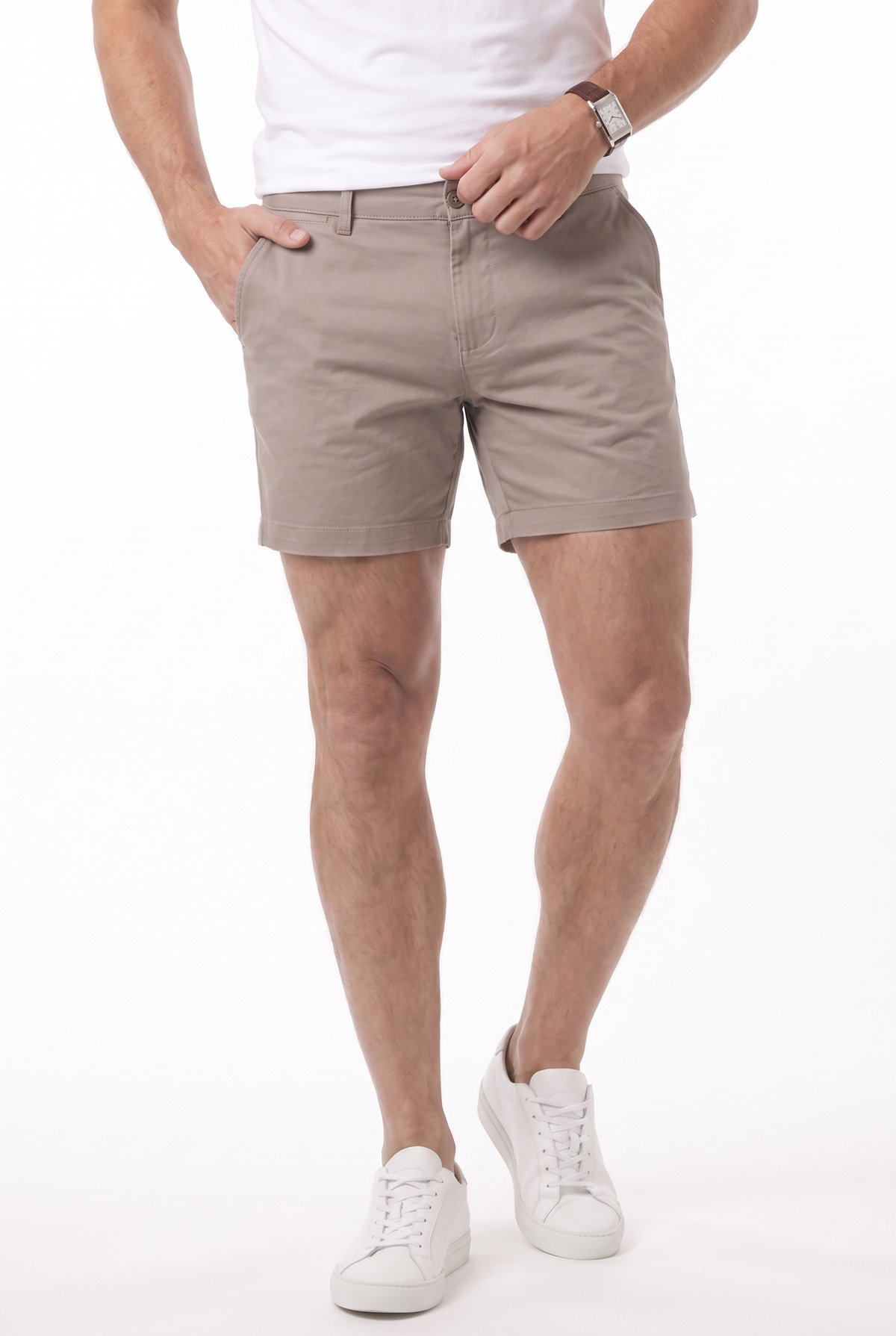 Men's Stretch Cotton Chino Shorts – Muscle Fit, Tapered Above-Knee Cut 14