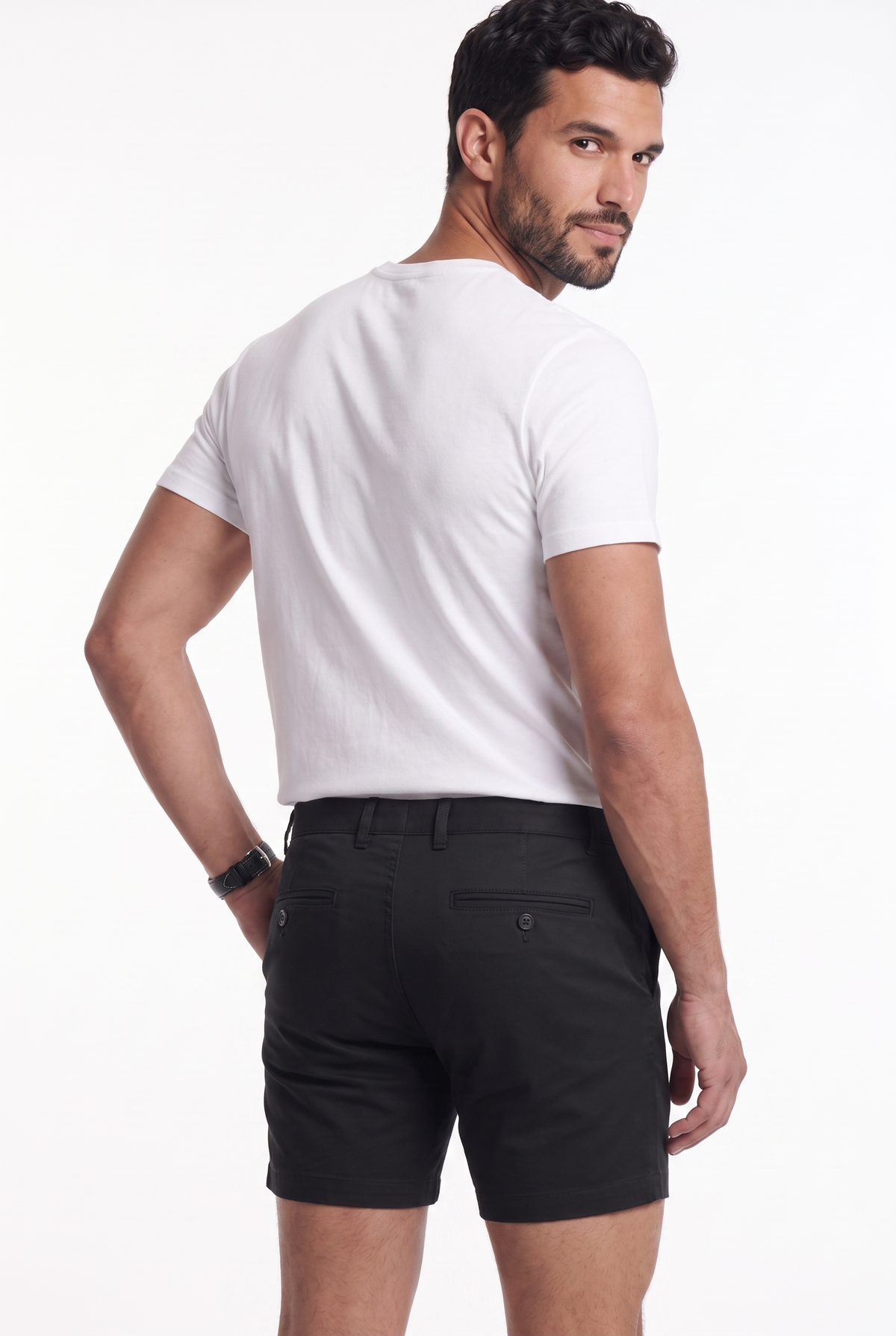 Men's Stretch Cotton Chino Shorts – Muscle Fit, Tapered Above-Knee Cut 2