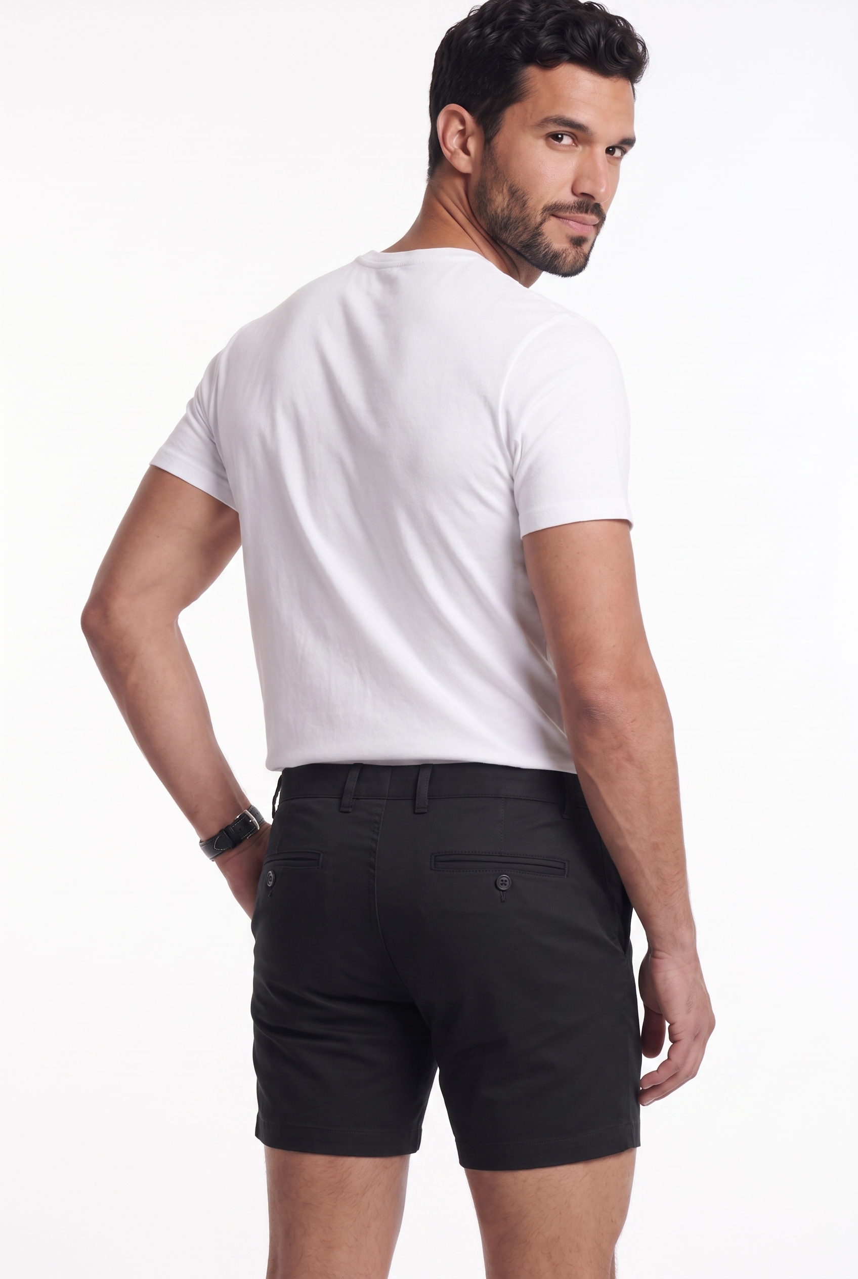 Men's Stretch Cotton Chino Shorts – Muscle Fit, Tapered Above-Knee Cut 2