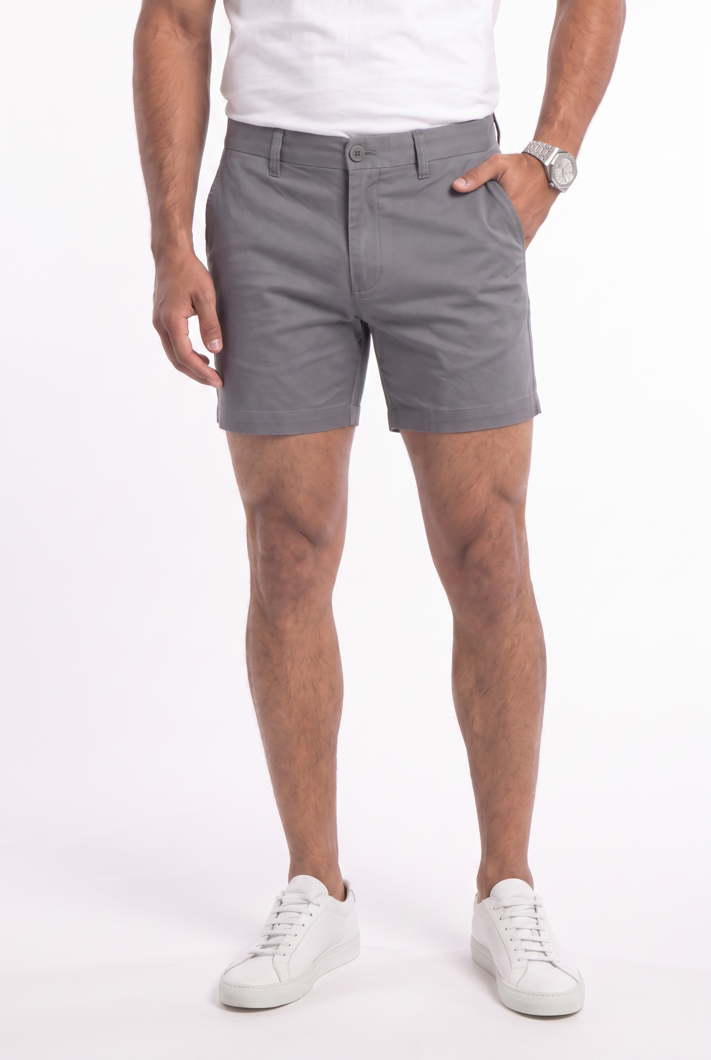 Men's Stretch Cotton Chino Shorts – Muscle Fit, Tapered Above-Knee Cut 20