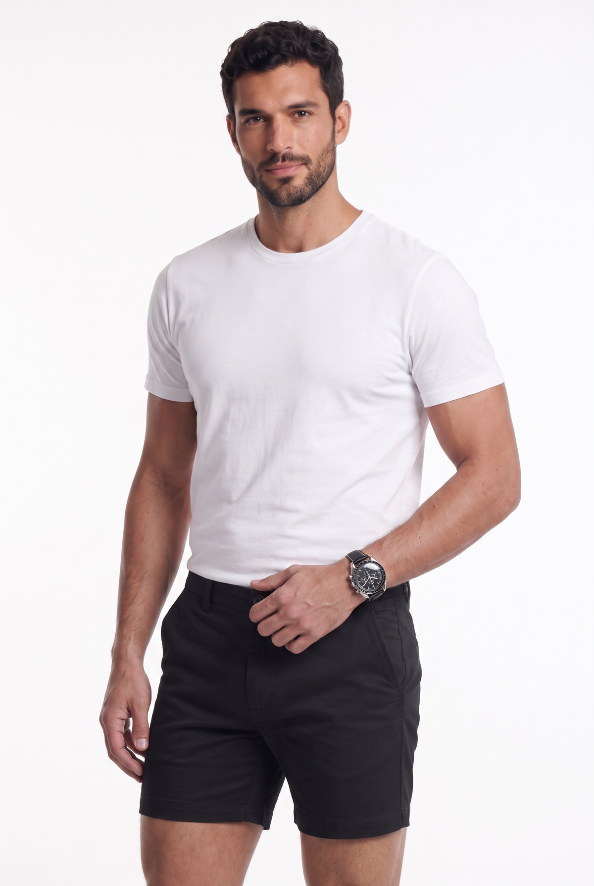 Men's Stretch Cotton Chino Shorts – Muscle Fit, Tapered Above-Knee Cut 3