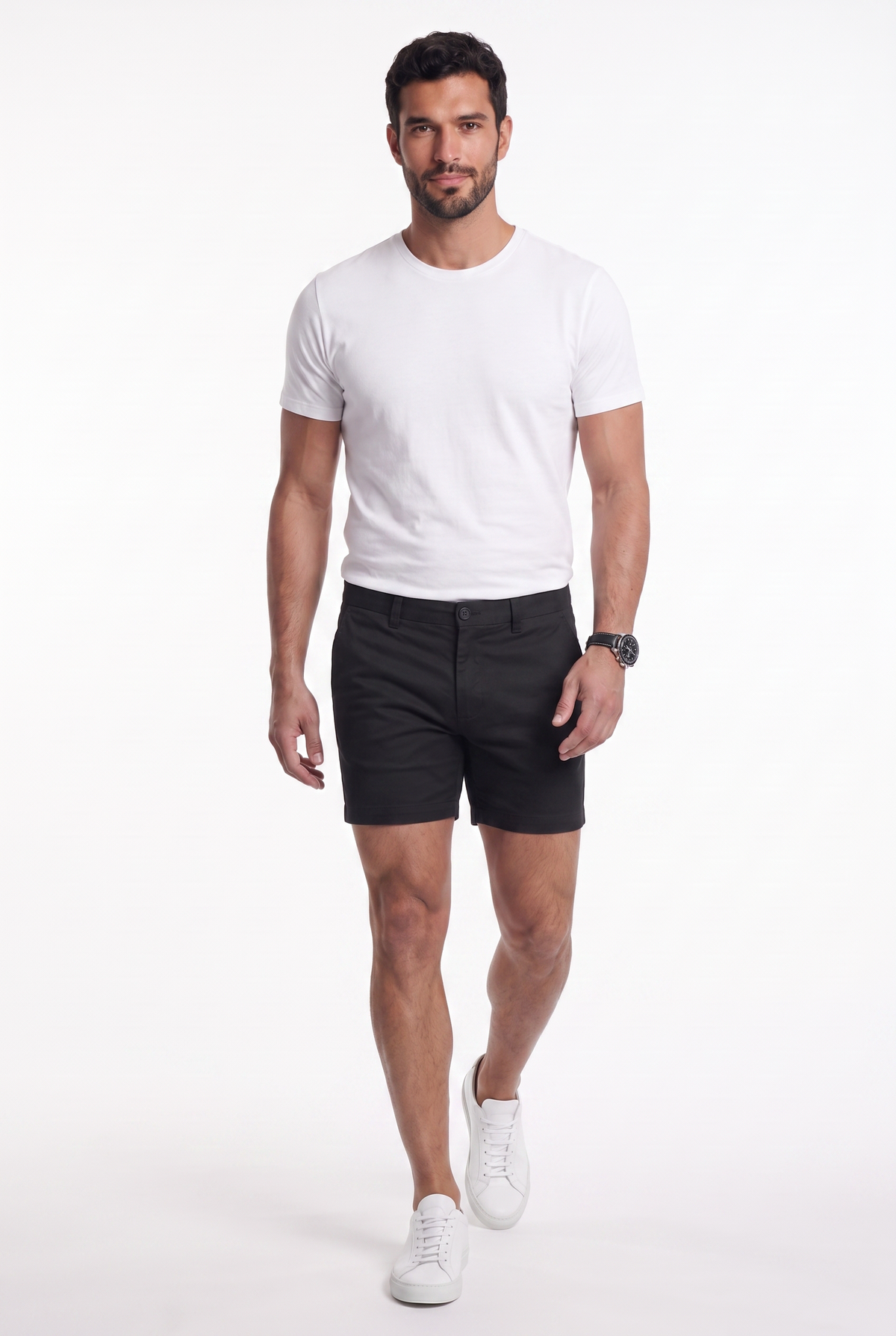 Men's Stretch Cotton Chino Shorts – Muscle Fit, Tapered Above-Knee Cut 4