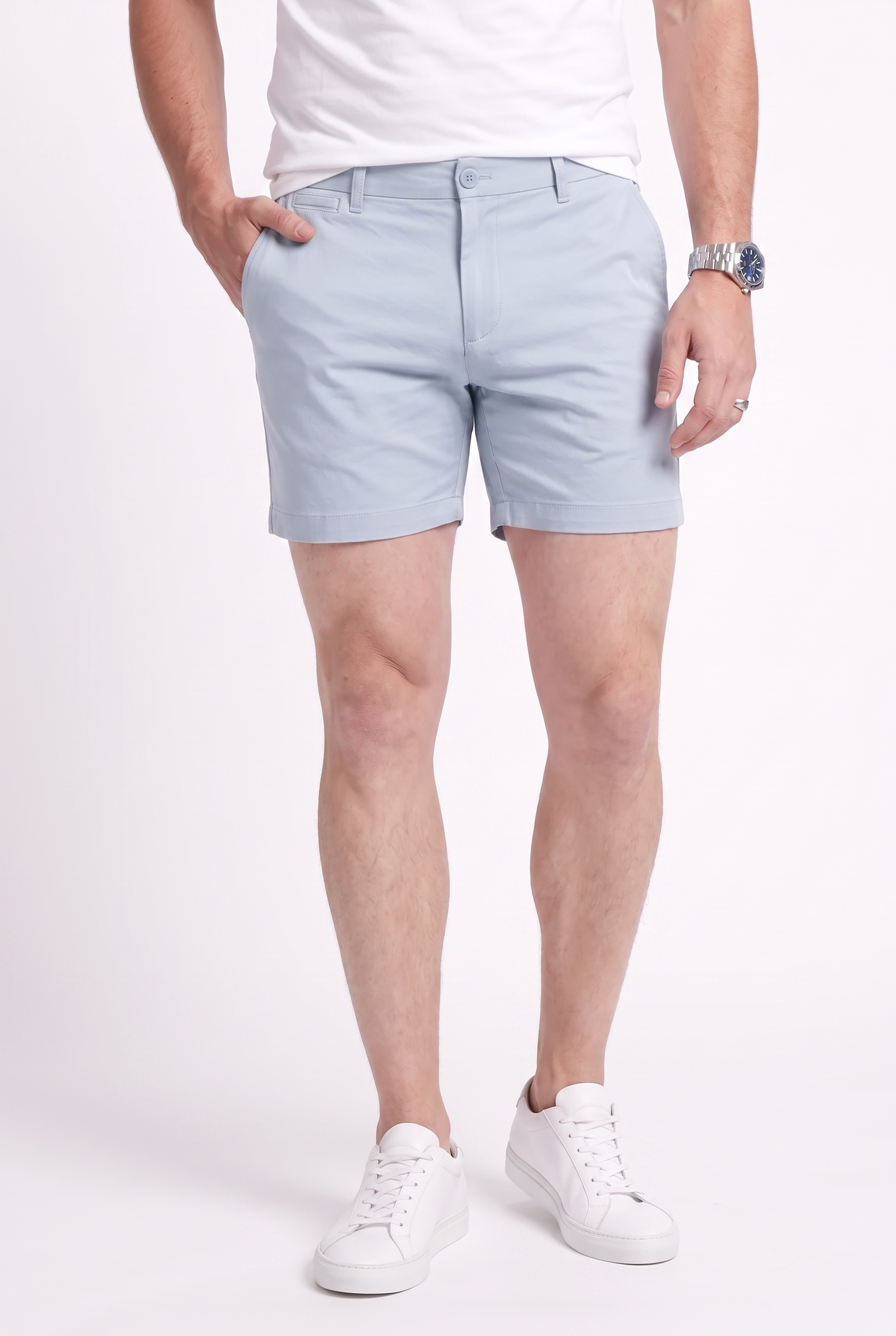 Men's Stretch Cotton Chino Shorts – Muscle Fit, Tapered Above-Knee Cut 9
