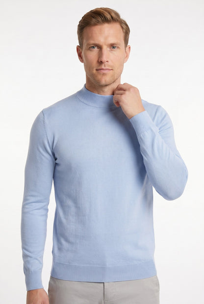 Men's Ultra Fine Cotton Mock Neck Jumper – Slim Fit, Black 10
