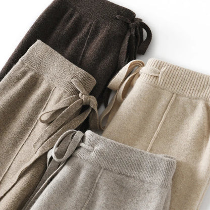 Women's Cashmere Knit Wide Leg Pants – Relaxed Fit for Autumn/Winter 3